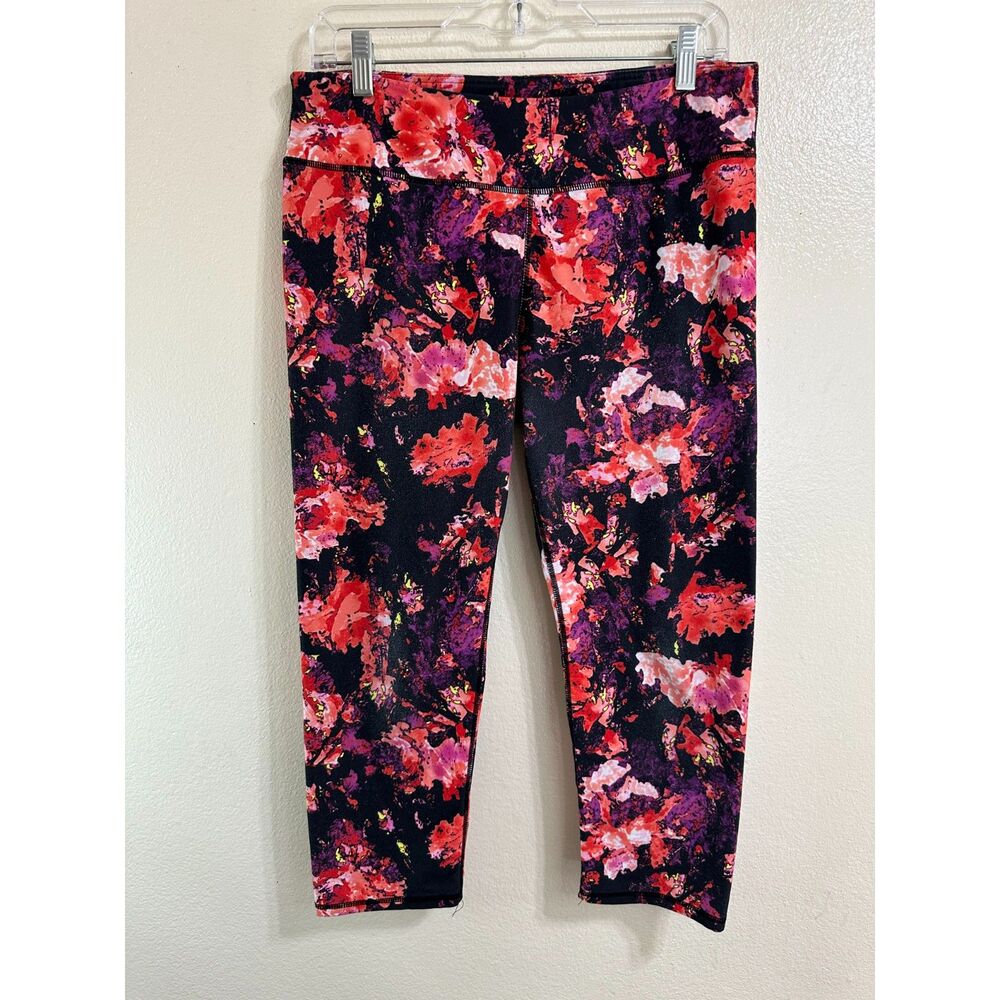 Fabletics Women's Salar Floral Print Capri Leggings, Size M Waist Pocket
